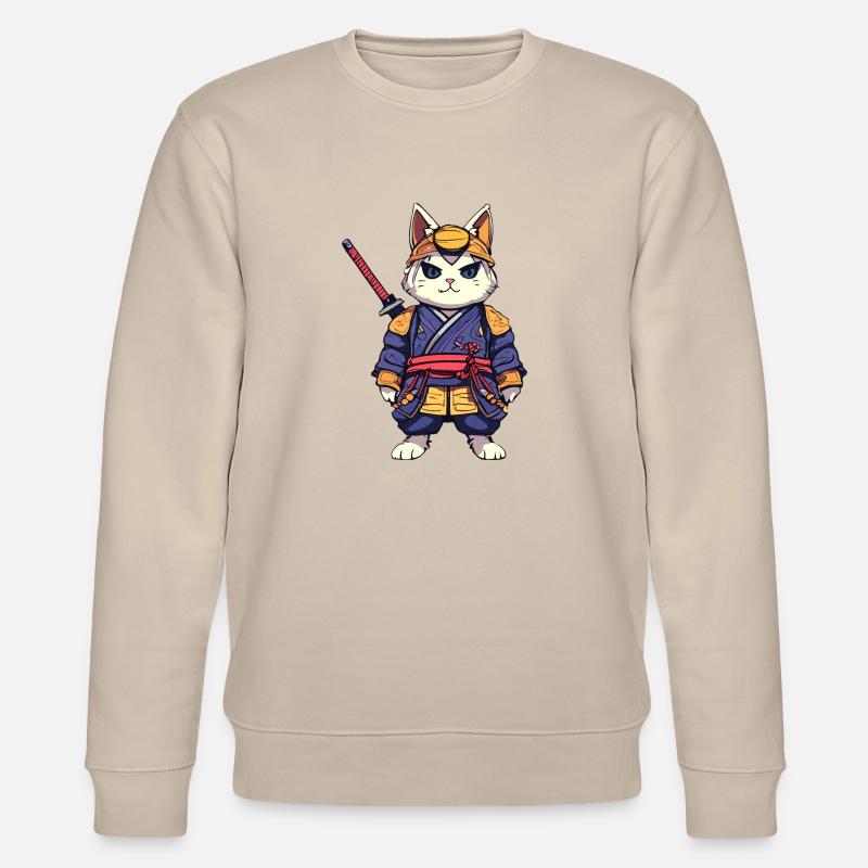 Chat samouraï #9 - Sweat bio CHANGER Stanley/Stella Unisexe - beige