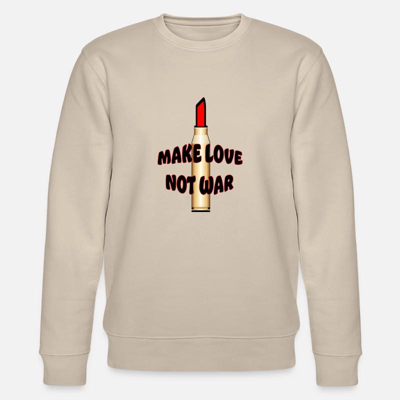 Mach Liebe statt Krieg - Stanley/Stella Unisex Bio-Sweatshirt CHANGER  - Beige