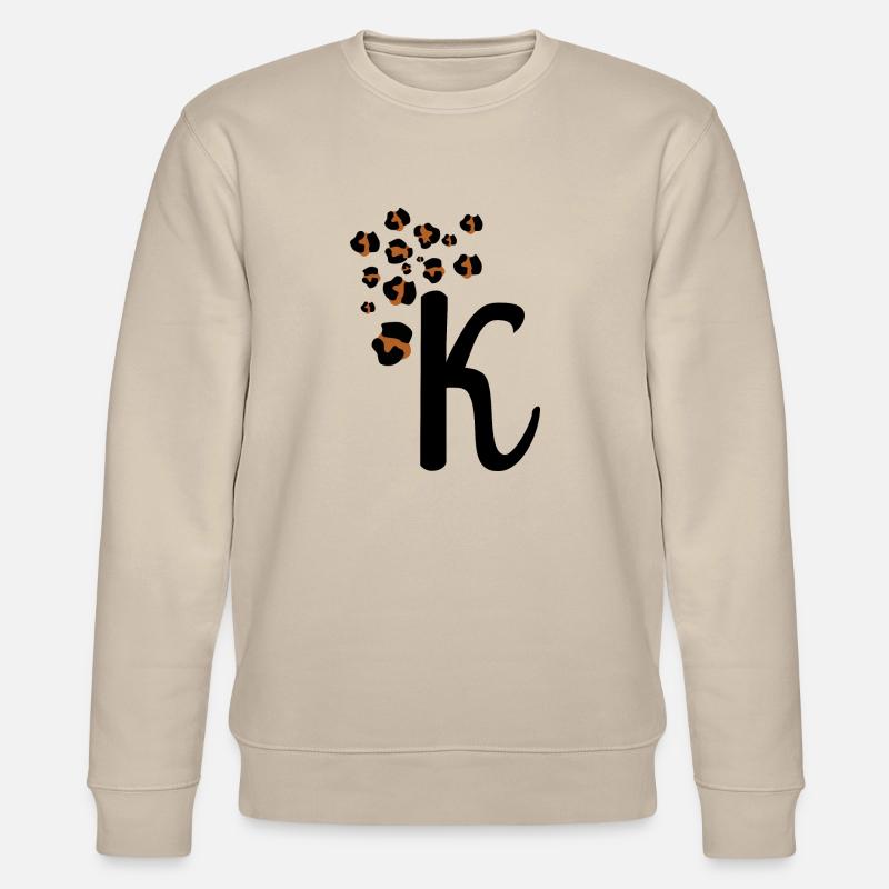 Letter k leopard patterns - Stanley/Stella CHANGER Unisex Organic Sweatshirt - beige