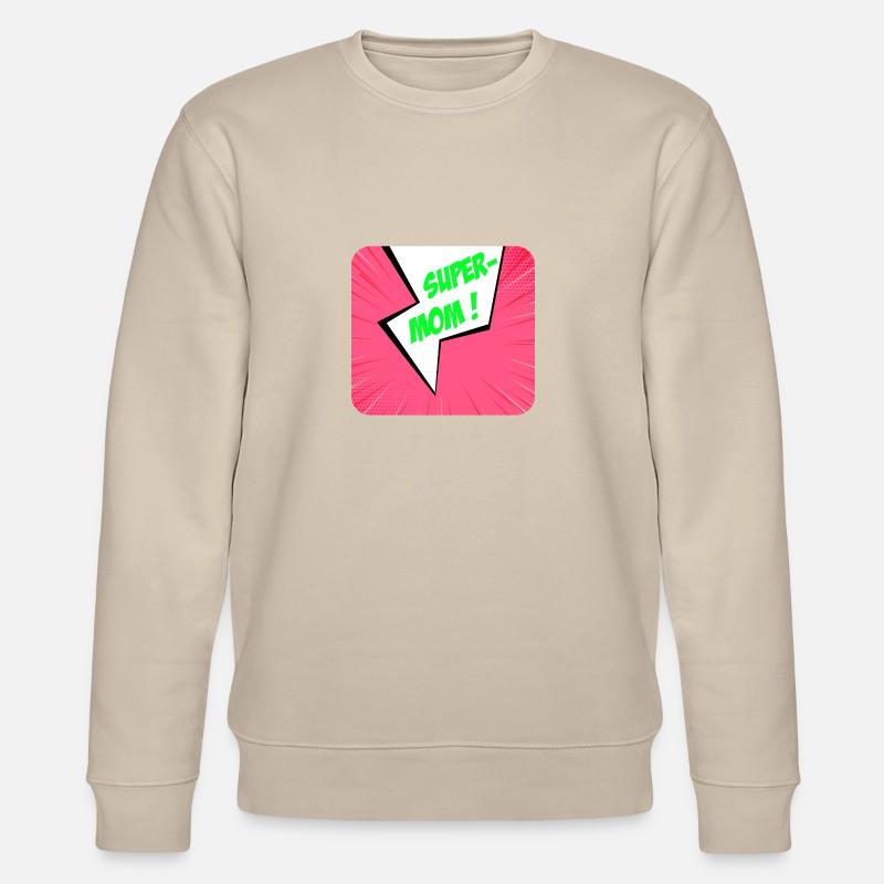 Supermom, Superheldin. Beste Mama. Comicbuch. - Stanley/Stella Unisex Bio-Sweatshirt CHANGER  - Beige