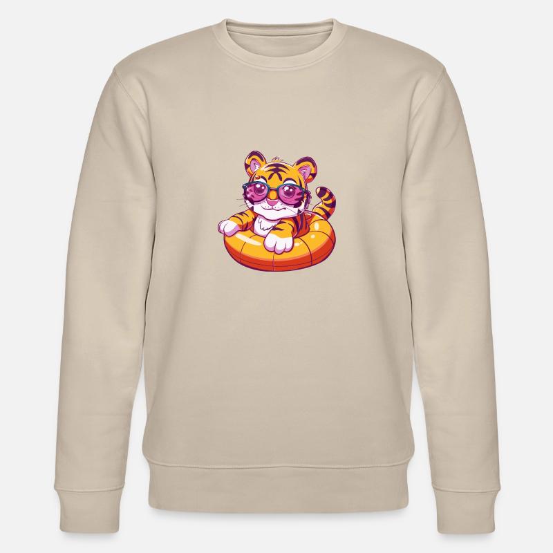 Tiger Comic Cool - Stanley/Stella Unisex Bio-Sweatshirt CHANGER  - Beige
