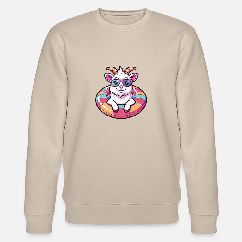 Bergziege Comic Cool - Stanley/Stella Unisex Bio-Sweatshirt CHANGER  - Beige