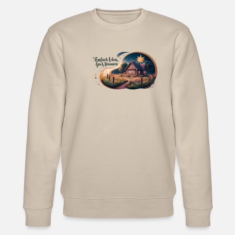 Einfach leben, groß Träumen - Stanley/Stella Unisex Bio-Sweatshirt CHANGER  - Beige