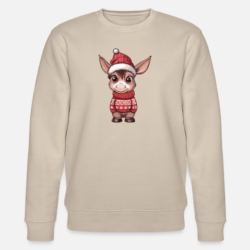 Esel Weihnachten Comic - Stanley/Stella Unisex Bio-Sweatshirt CHANGER  - Beige