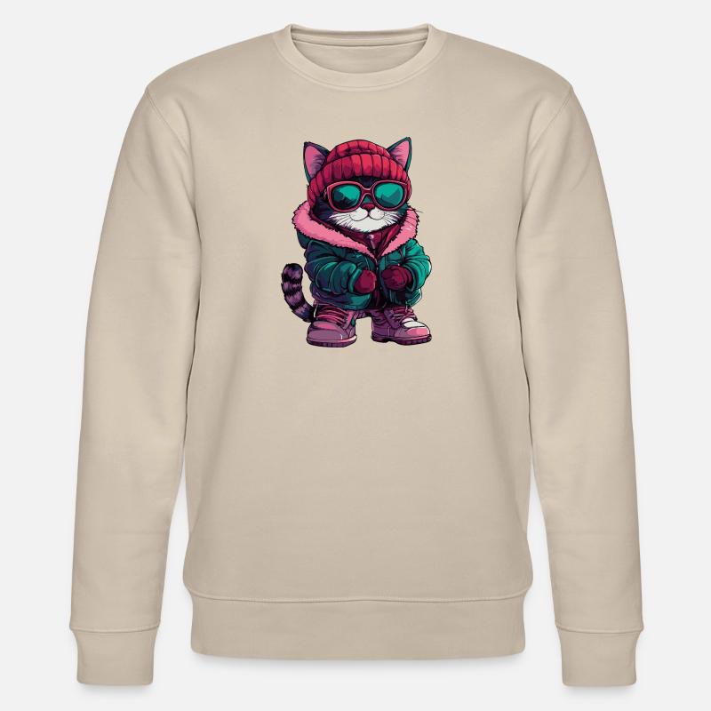 Bande dessinée Cat Cool - Sweat bio CHANGER Stanley/Stella Unisexe - beige
