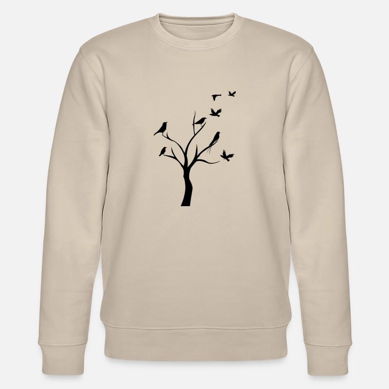 birds in tree - Stanley/Stella CHANGER Unisex Organic Sweatshirt - beige