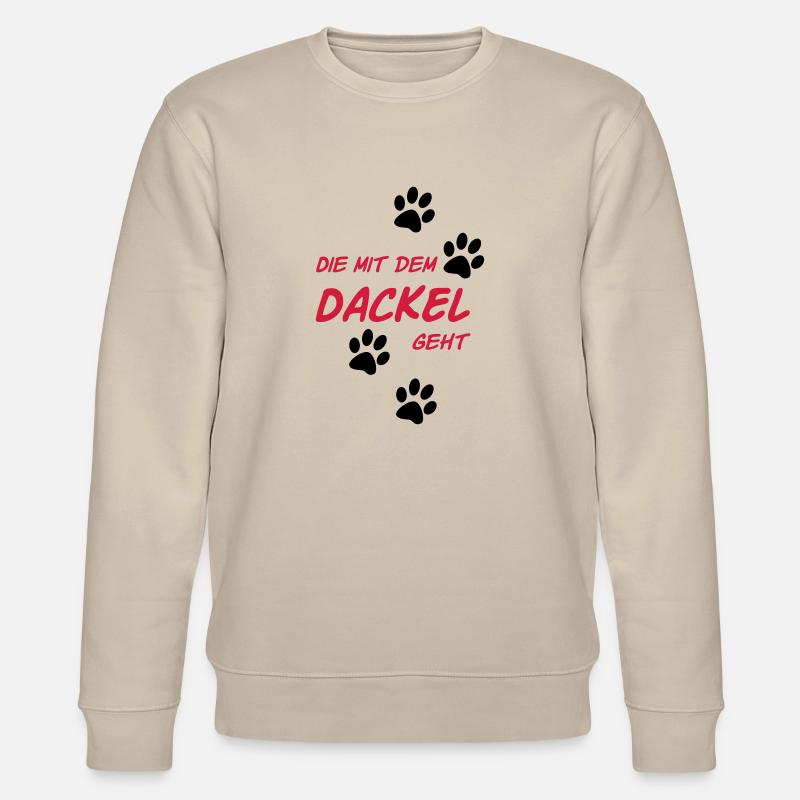 Die mit dem Dackel geht - Stanley/Stella Unisex Bio-Sweatshirt CHANGER  - Beige