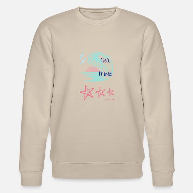 sunset wave and starfish - Stanley/Stella Unisex Bio-Sweatshirt CHANGER  - Beige