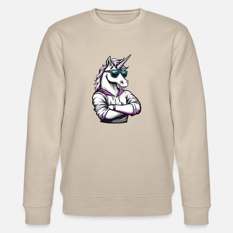 Einhorn Comic - Stanley/Stella Unisex Bio-Sweatshirt CHANGER  - Beige