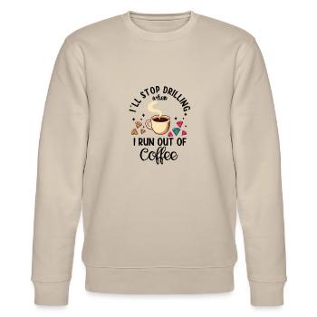 Diamond Painting Artist Stop Drill Coffee Diamond - Stanley/Stella CHANGER Unisex Organic Sweatshirt - beige - Front - Nik (191cm) & Marisol (170cm)