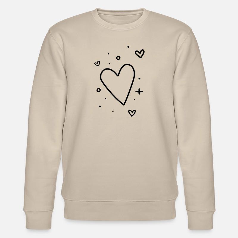 Grand cœur et petits cœurs - Sweat bio CHANGER Stanley/Stella Unisexe - beige