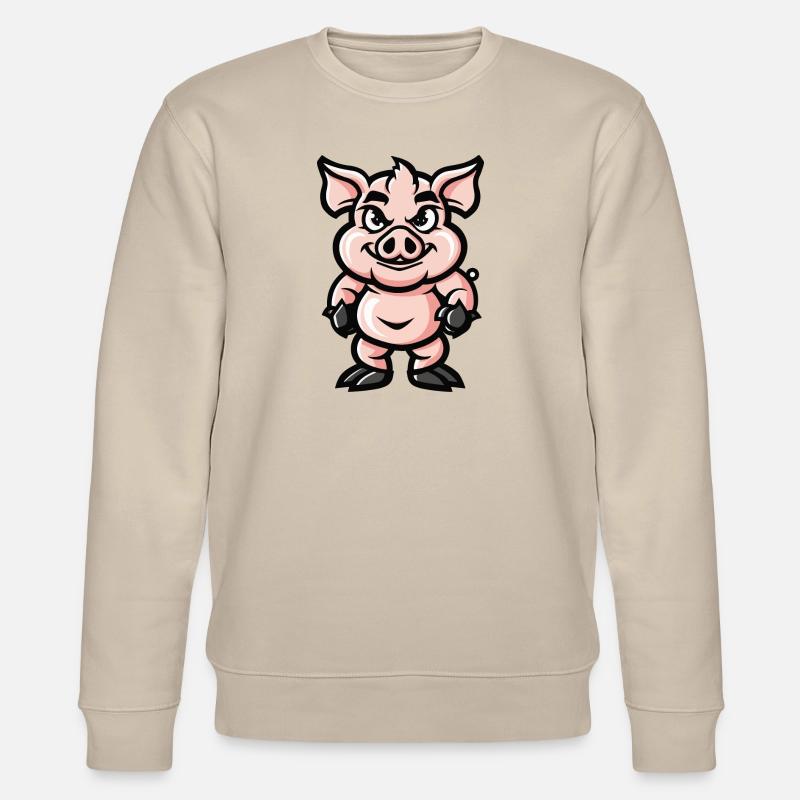 Schwein Comic - Stanley/Stella Unisex Bio-Sweatshirt CHANGER - Beige