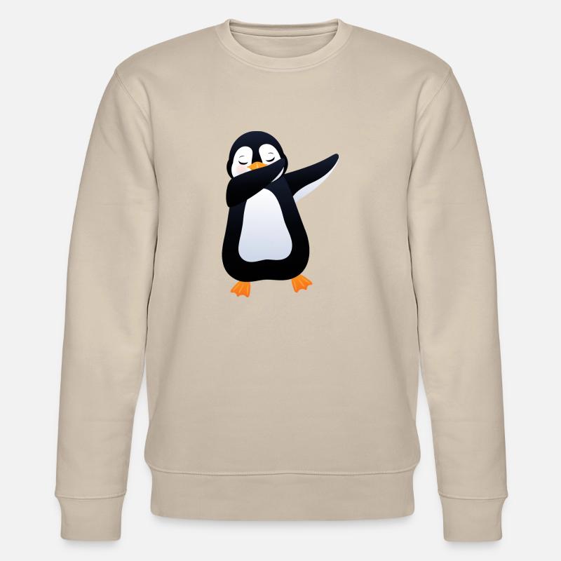 Penguin Dab Dance - Cool Gift - Stanley/Stella Unisex Bio-Sweatshirt CHANGER  - Beige