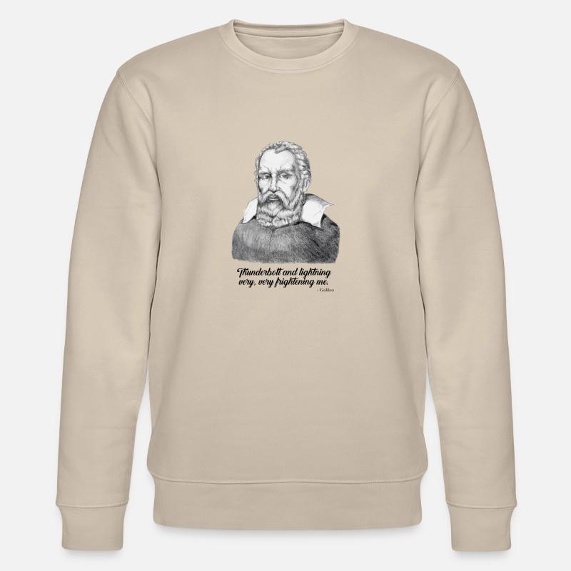 Galileo Quotes - Thunder & Lightning - Science - Stanley/Stella Unisex Bio-Sweatshirt CHANGER  - Beige