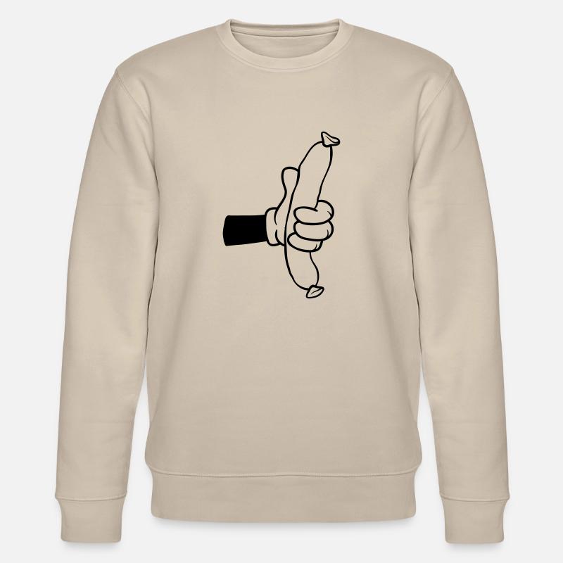 Wurst Comic Hand BBQ - Stanley/Stella Unisex Bio-Sweatshirt CHANGER  - Beige