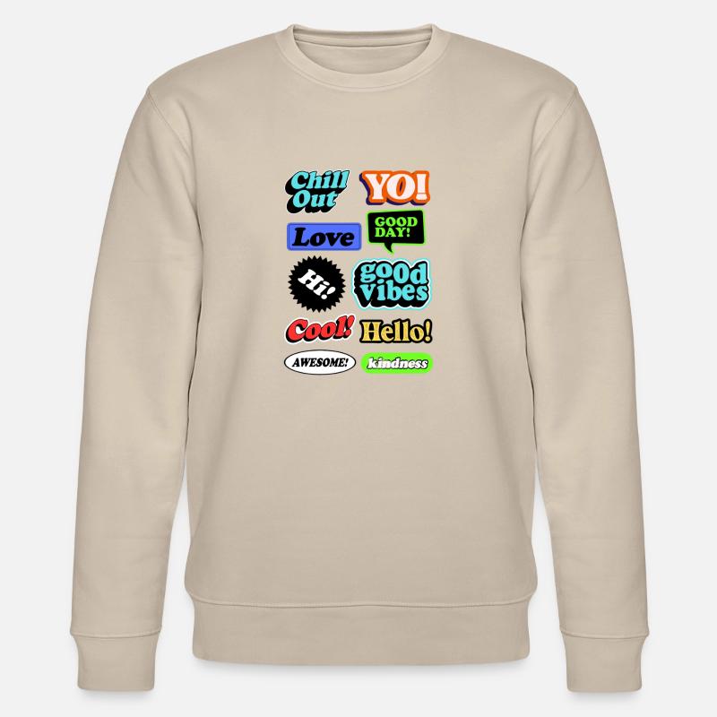 Comic graffiti Sprechblasen - Stanley/Stella Unisex Bio-Sweatshirt CHANGER  - Beige