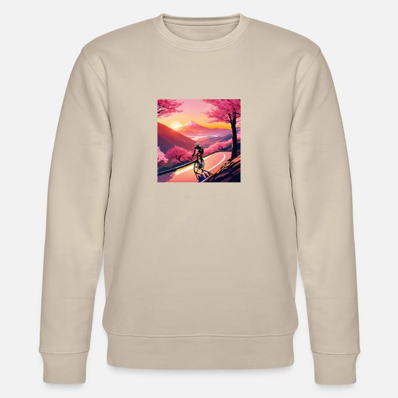 Kirschblütenzeit – Radtour - Stanley/Stella Unisex Bio-Sweatshirt CHANGER  - Beige