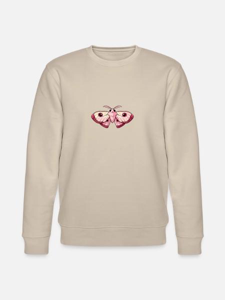 Adorable Pink Kawaii Moth - Stanley/Stella CHANGER Unisex Organic Sweatshirt - beige
