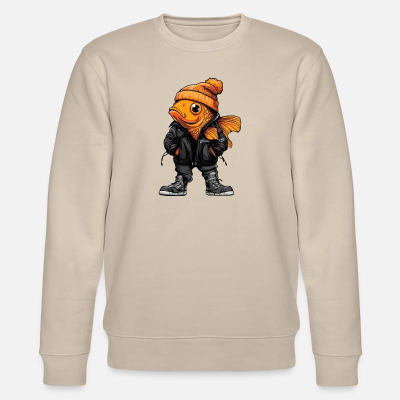 Poisson rouge drôle d’hiver - Sweat bio CHANGER Stanley/Stella Unisexe - beige