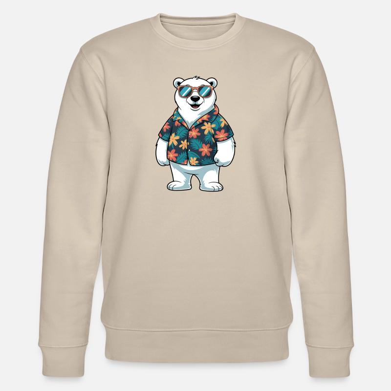 Lustiger Sommer Eisbär - Stanley/Stella Unisex Bio-Sweatshirt CHANGER  - Beige