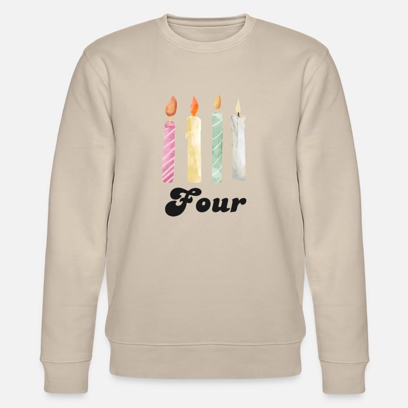 4e anniversaire bougie - Sweat bio CHANGER Stanley/Stella Unisexe - beige