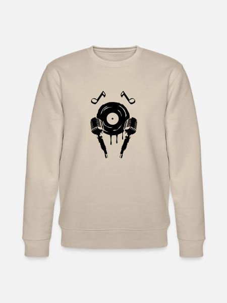 Mic Music Symbol - Stanley/Stella CHANGER Unisex Organic Sweatshirt - beige