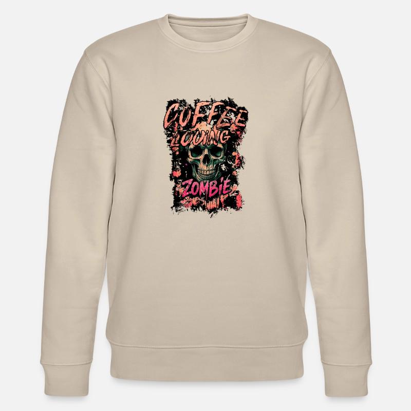 Kaffee Liebender Zombie - Stanley/Stella Unisex Bio-Sweatshirt CHANGER  - Beige