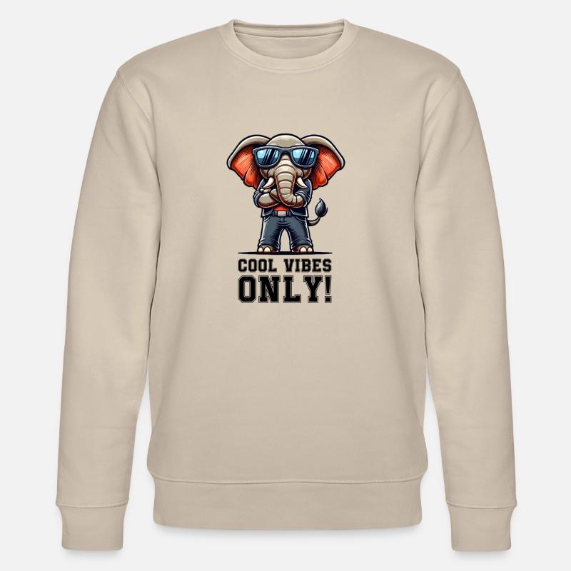 Elephant Comic Cool - Stanley/Stella CHANGER Unisex Organic Sweatshirt - beige