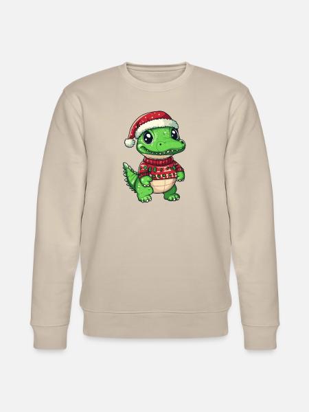 Alligator Christmas Comic - Stanley/Stella CHANGER Unisex Organic Sweatshirt - beige