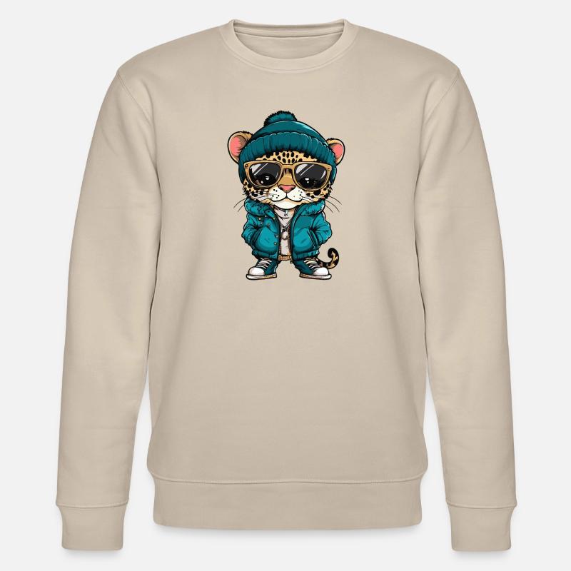 Leopard Cool Comic - Stanley/Stella CHANGER Unisex Organic Sweatshirt - beige