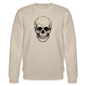 Schädel - Stanley/Stella Unisex Bio-Sweatshirt CHANGER  - Beige - Vorne - Nik (191cm) & Marisol (170cm)