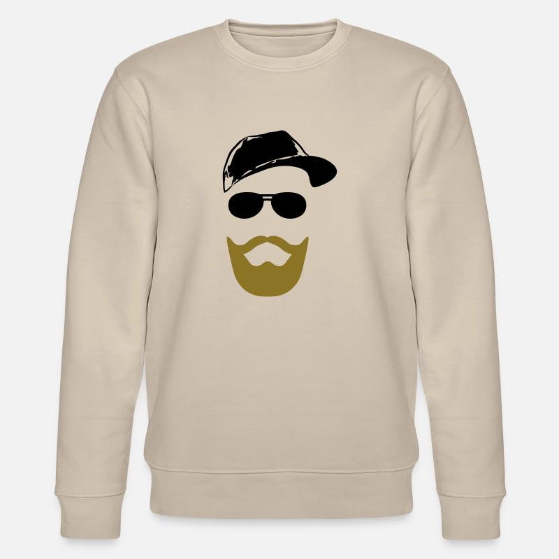 Gesicht mit Bart - Stanley/Stella Unisex Bio-Sweatshirt CHANGER  - Beige