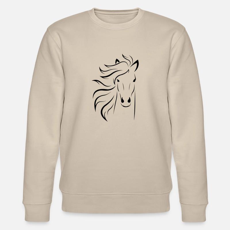 Pferde Illustration - Stanley/Stella Unisex Bio-Sweatshirt CHANGER  - Beige