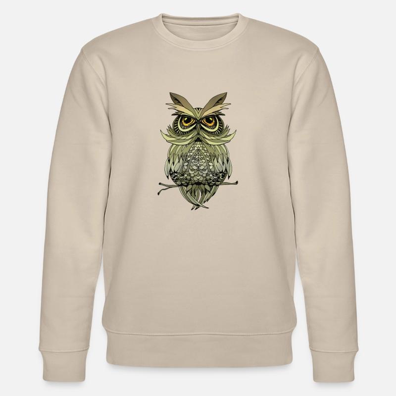 Eule Vogel - Stanley/Stella Unisex Bio-Sweatshirt CHANGER  - Beige