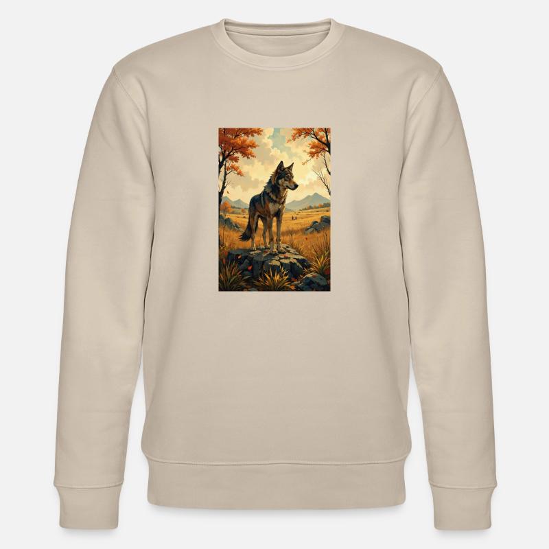 Das Bild des Wolfes - Stanley/Stella Unisex Bio-Sweatshirt CHANGER  - Beige