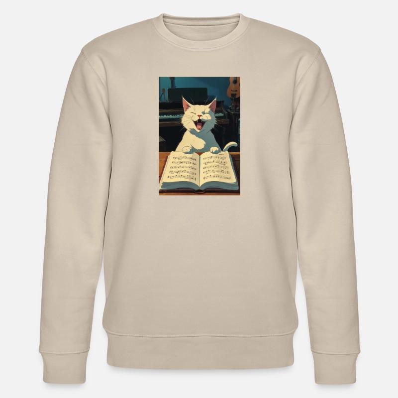 Un chaton mignon chante - Sweat bio CHANGER Stanley/Stella Unisexe - beige