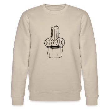 flowerpot pénis willie coq baiser sexe poppen form - Sweat bio CHANGER Stanley/Stella Unisexe - beige - Devant - Nik (191cm) & Marisol (170cm)