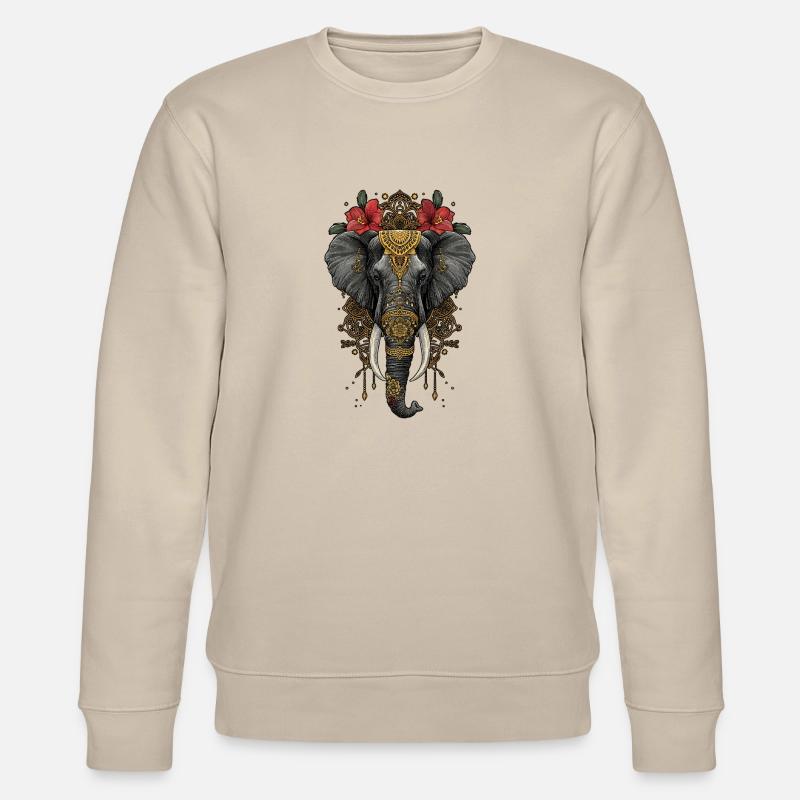Mandala elephant - Stanley/Stella CHANGER Unisex Organic Sweatshirt - beige