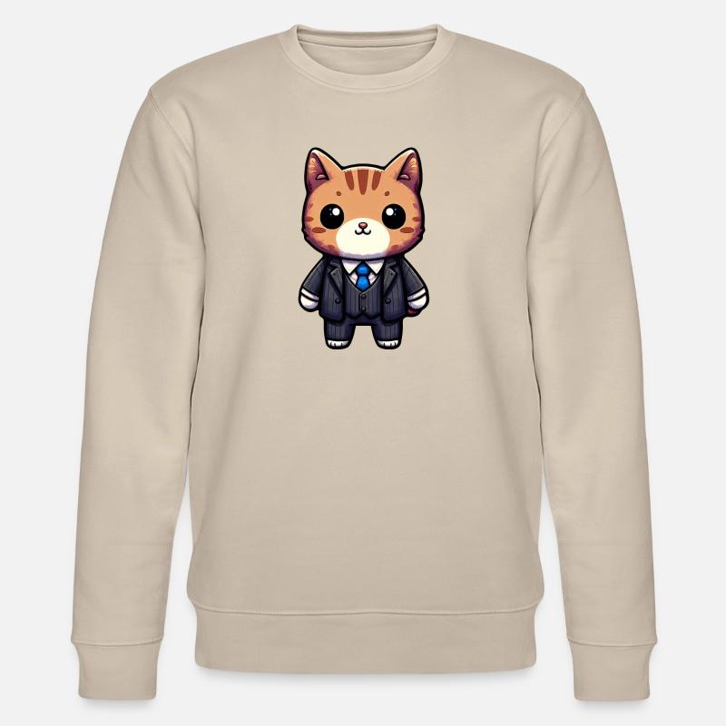 Charmante Katze Executive - Stanley/Stella Unisex Bio-Sweatshirt CHANGER  - Beige