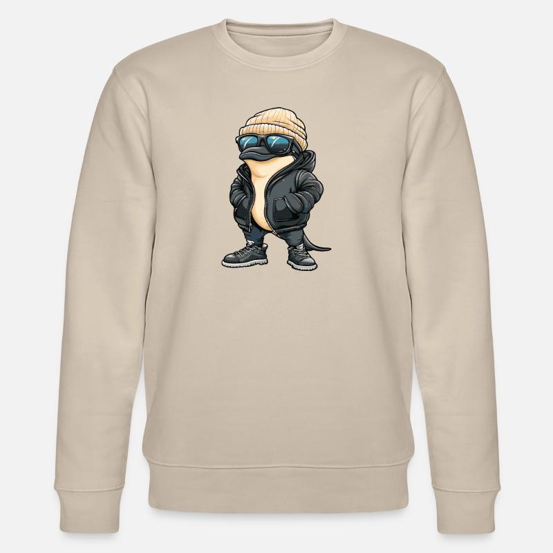 Dolphin Cool Comic - Stanley/Stella CHANGER Unisex Organic Sweatshirt - beige