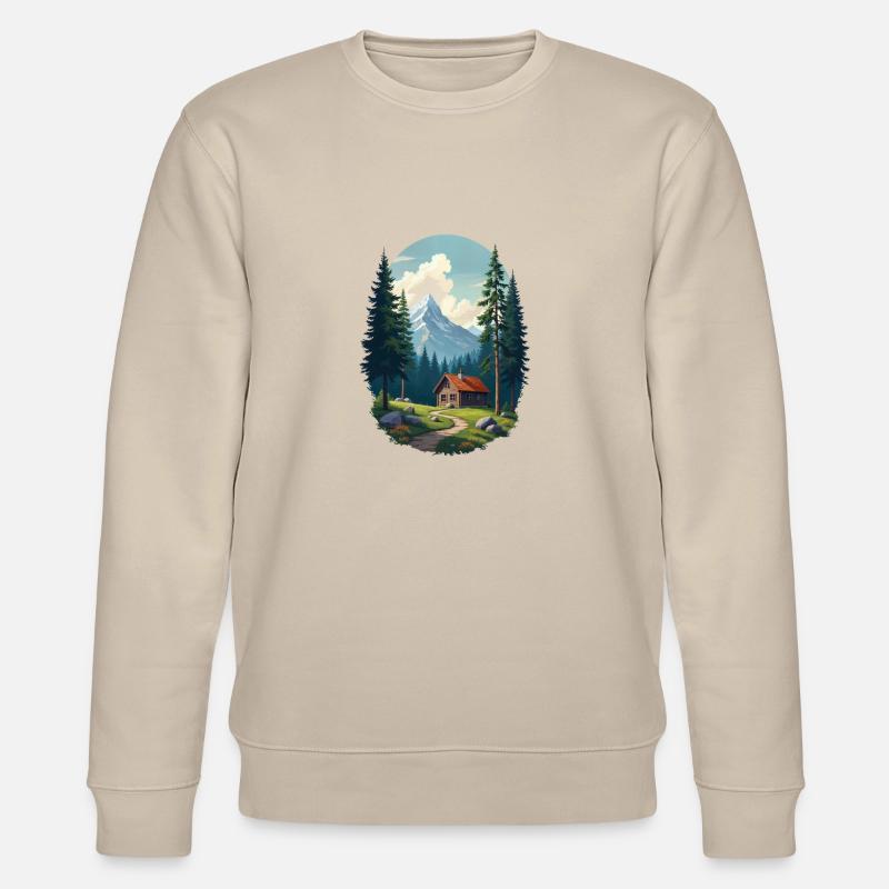 Cabane pixélisée dans les bois - Sweat bio CHANGER Stanley/Stella Unisexe - beige
