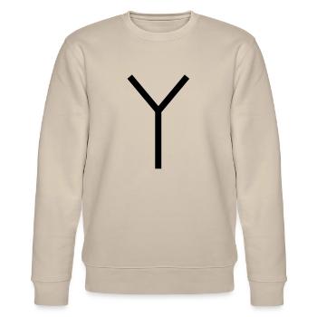 Neue Homöopathie - Heilzeichen Ypsilon - Stanley/Stella Unisex Bio-Sweatshirt CHANGER  - Beige - Vorne - Nik (191cm) & Marisol (170cm)