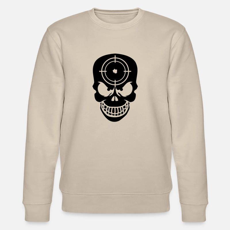Evil Skull With Target - Stanley/Stella Unisex Bio-Sweatshirt CHANGER  - Beige