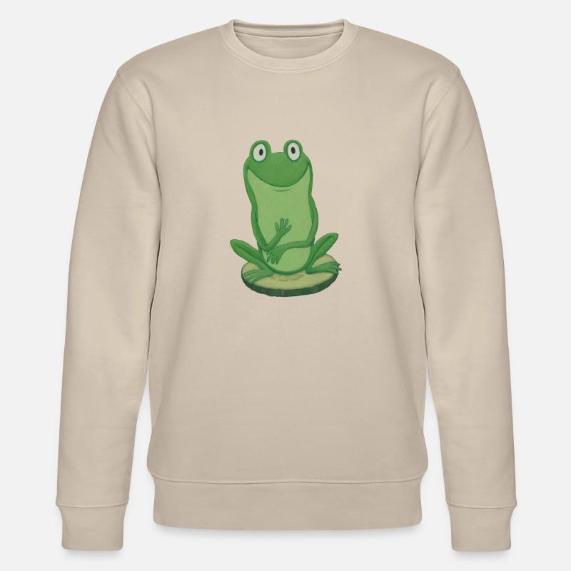 Frosch auf Gurke - Stanley/Stella Unisex Bio-Sweatshirt CHANGER  - Beige