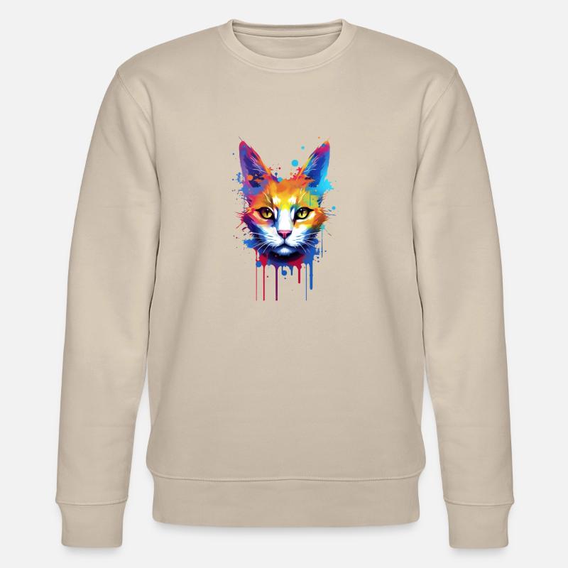 Extravagante Katze - Stanley/Stella Unisex Bio-Sweatshirt CHANGER  - Beige