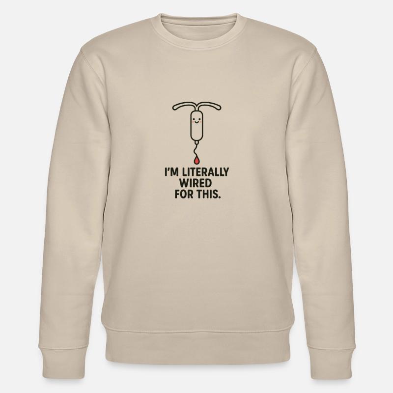 Dafür verdrahtet – Spiraldesign - Stanley/Stella Unisex Bio-Sweatshirt CHANGER  - Beige
