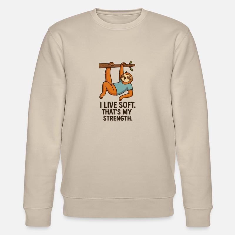 0010 slow strength - Stanley/Stella Unisex Bio-Sweatshirt CHANGER  - Beige