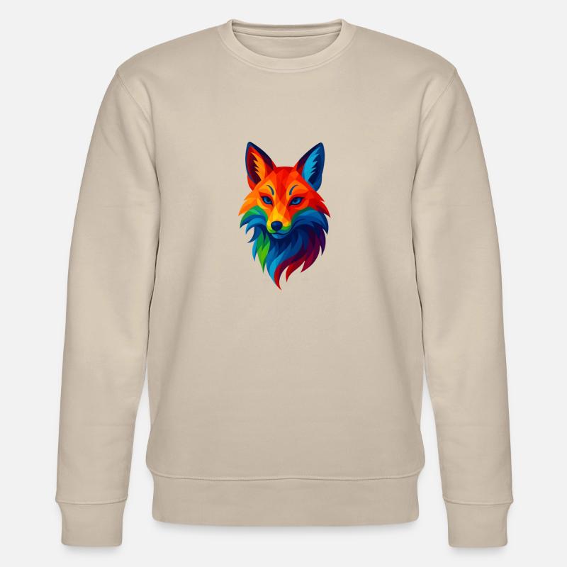 WPAP Stil Tiere - Kitsune Fuchsgeist - Stanley/Stella Unisex Bio-Sweatshirt CHANGER  - Beige