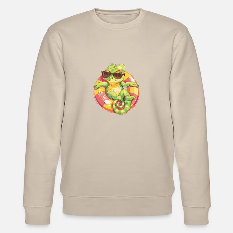 Caméléon Bande Dessinée Cool - Sweat bio CHANGER Stanley/Stella Unisexe - beige