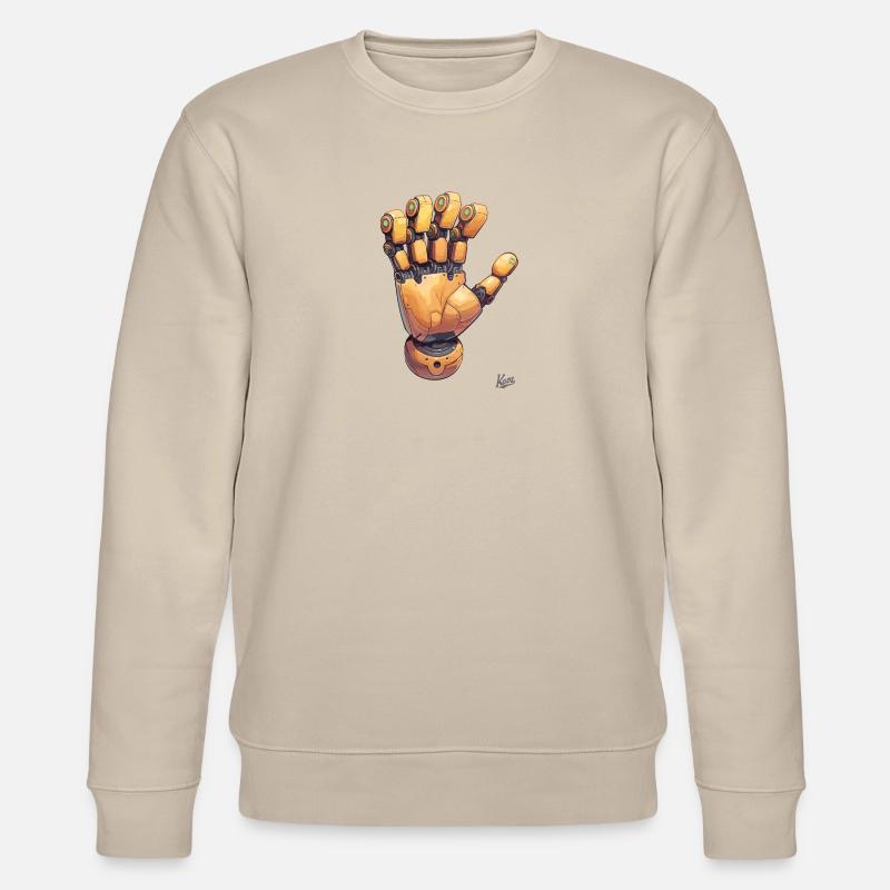 Cyborg and robot hand - Stanley/Stella CHANGER Unisex Organic Sweatshirt - beige